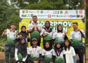 Panahan Balangan usai mendapatkan sejumlah medali pada Kejurprov Kalsel 2025 di Kabupaten Tanah Laut, Jumat (25/4/2025). KATAKUNCI/why