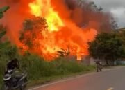 Api Lalap Tiga Rumah di Binjai Pirua HST, Satu Warga Dilarikan ke Rumah Sakit