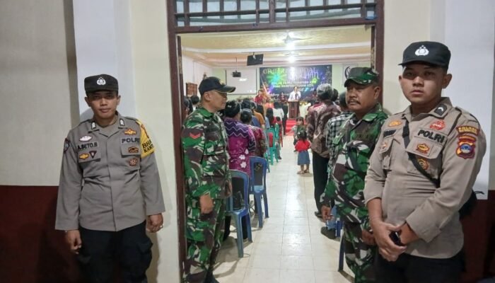 TNI-POLRI Amankan Ibadah Natal GPdI El-Shaddai Desa Labuhan