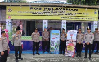 Kapolres HST Cek Pos Pengamanan dan Pelayanan untuk Mudik Idulfitri 1447 H dalam Operasi Ketupat Intan 2026