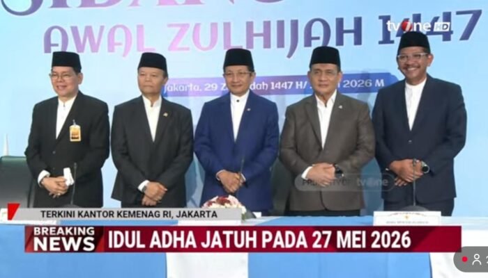 Kemenag Tetapkan 1 Zulhijah 1447 H Jatuh 18 Mei, Idul Adha Rabu 27 Mei 2026