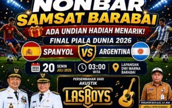 Samsat dan Pemkab HST Gelar Nobar Final Piala Dunia, Warga Lunas Pajak Kendaraan Berkesempatan Raih Doorprize