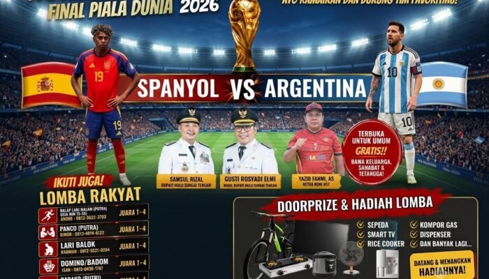 Nobar Final Piala Dunia 2026 di Pandawan Siapkan Lomba Rakyat dan Doorprize untuk Warga HST
