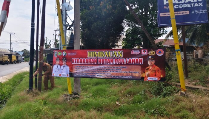 Antisipasi Kebakaran Lahan, BPBD Balangan Pasang Spanduk Imbauan Karhutla di Lima Kecamatan